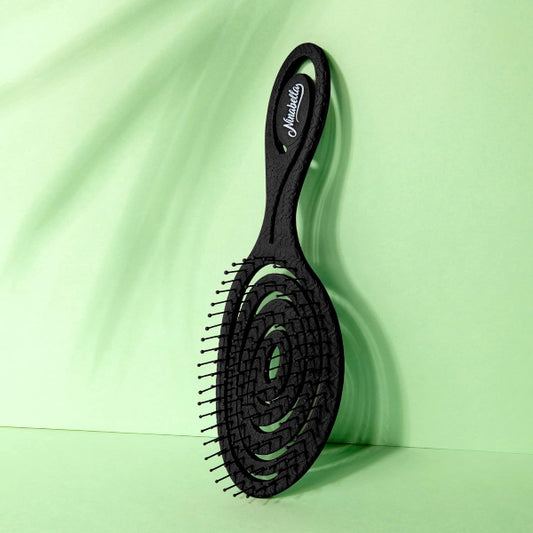 Ninabella Hair Brush without Pulling - Brush for Men and Women - Detangler Brush Also for Curls & Long Hair - Detangling Brush Hair Brushes - Black