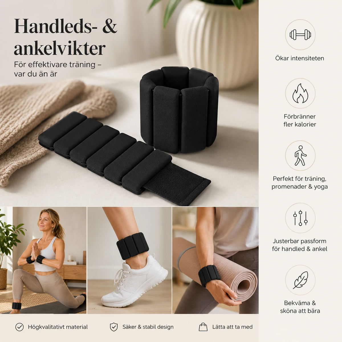 Träningsvikter för handleder & anklar 2-pack