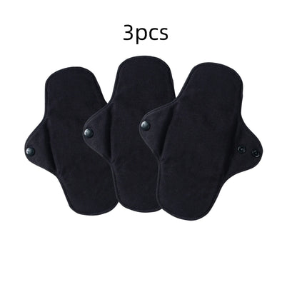 Tvättbara bindor i bomull med knappar 3-pack