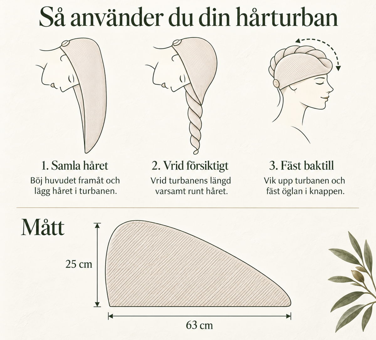 Nordivita Hårturban i mikrofiber – 3-pack