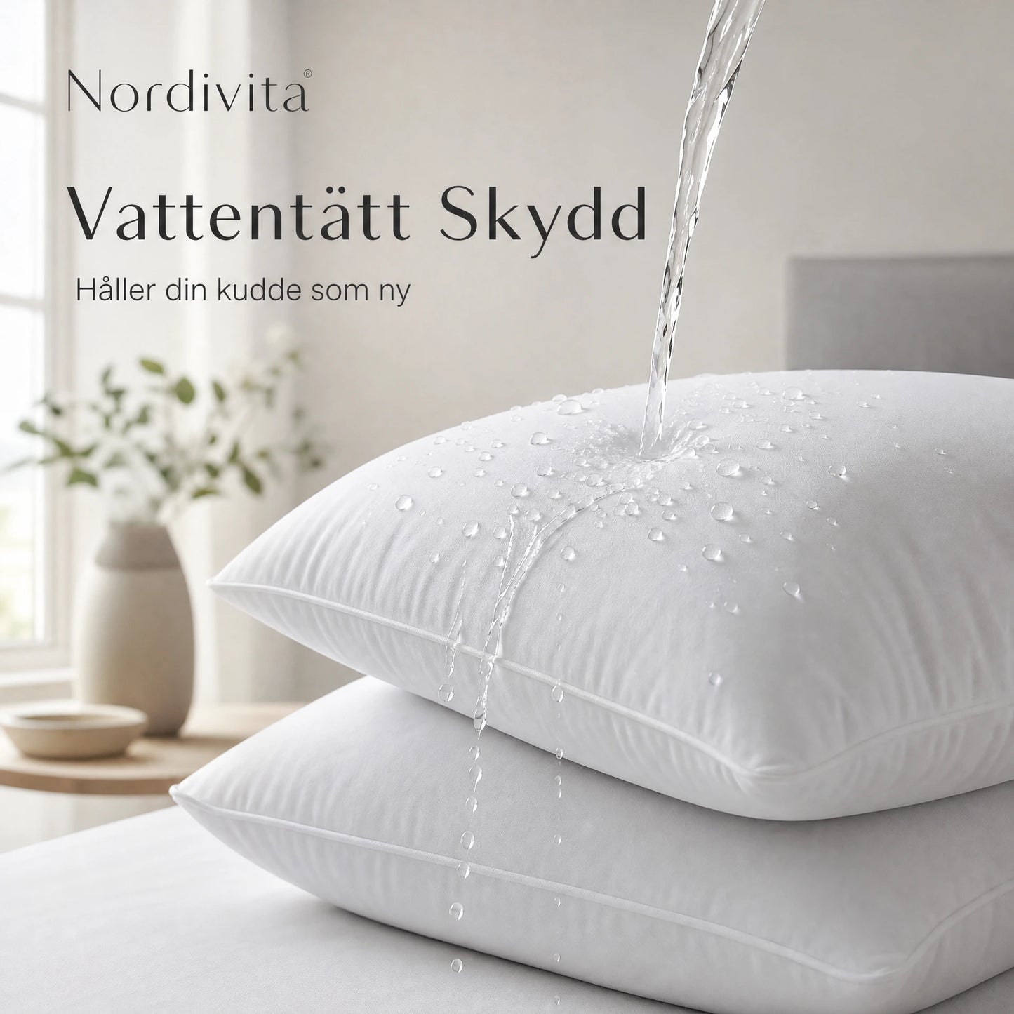 Vattentätt Kuddskydd mot Kvalster & Allergener 2-pack